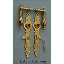 Graf von Gerlitzen Prunkgriffe Messing Tr BB 72 Griffe Trgriffe Trbeschlag Trdrcker Langschild Biedermeier S56-1P