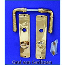Graf von Gerlitzen Prunkgriffe Antik Messing Tr WC Griffe Trgriffe Trbeschlag Trdrcker Trklinken Langschild S72-1P