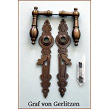 Graf von Gerlitzen Prunkgriffe Messing Tr BB 72 Griffe Trgriffe Trbeschlag Trdrcker Trklinken Langschild Biedermeier S56-1A