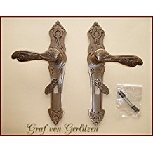Graf von Gerlitzen Prunkgriffe Messing Tr BB 72 Griffe Trgriffe Trbeschlag Trbeschlge Trklinken Jugendstil Langschild S44-1A