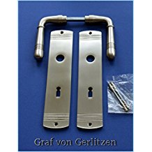 Graf von Gerlitzen Prunkgriffe Messing Nickel Tr BB 72 Griffe Trgriffe Trbeschlag Trdrcker Trklinken Langschild S73-1N