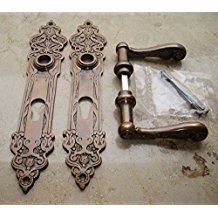 Graf von Gerlitzen Prunkgriffe Messing Tr Griffe Trgriffe Langschild PZ 72 Grnderzeit S12-2A