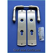 Graf von Gerlitzen Prunkgriffe Antik Messing Nickel Tr PZ 72 Griffe Trgriffe Trbeschlag Trdrcker Trklinken Langschild S73-2N