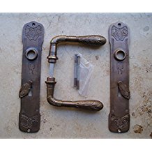 Graf von Gerlitzen Prunkgriffe Messing Tr BB 72 Griffe Trgriffe Langschild Jugendstil S24-1A