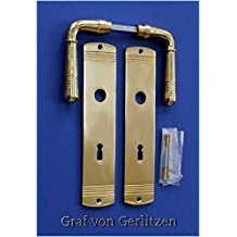Graf von Gerlitzen Prunkgriffe Messing Tr BB 72 Griffe Trgriffe Trbeschlag Trdrcker Trklinken Langschild S73-1P