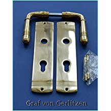 Graf von Gerlitzen Prunkgriffe Antik Messing Tr PZ 72 Griffe Trgriffe Trbeschlag Trdrcker Trklinken Langschild S73-2P