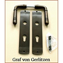 Graf von Gerlitzen Prunkgriffe Antik Messing Tr PZ 72 Griffe Trgriffe Trbeschlag Trdrcker Trklinken Langschild S73-2A