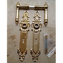 Graf von Gerlitzen Prunkgriffe Messing Tr Griffe Trgriffe Langschild BB 72 Grnderzeit S11-1P