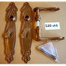 Graf von Gerlitzen Prunkgriffe BB 72 Langschild Messing Trgriffe Trbeschlag Jugendstil S25-1A
