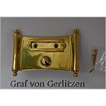 Graf von Gerlitzen Antik Messing Tr Klingel 1 Trklingel Klingelschild Klingelplatte Papyrus Dokumenten Rolle K84P