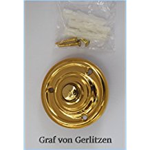 Graf von Gerlitzen Antik Messing Tr Klingel 1 Trklingel Klingelschild Klingelplatte Rund K-N6-NewP