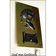 Graf von Gerlitzen Antik Messing Tr Klingel 1 Sarotti Mohr Trklingel Klingelschild Klingelplatte Tr K81A-P