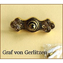 Graf von Gerlitzen Antik Messing Klingel 1 Trklingel Klingelschild Klingelplatte K52P