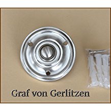 Graf von Gerlitzen Antik Nickel Tr Klingel 1 Trklingel Klingelschild Klingelplatte Rund K-N6-NewN