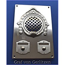 Graf von Gerlitzen Antik Nickel Tr Klingel 2 Grnderzeit Trklingel Klingelschild Klingelplatte Tr Sprechanlage Speek-2N