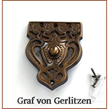 Graf von Gerlitzen Antik Messing Tr Klingel 1 Trklingel Klingelschild Klingelplatte Jugendstil K72A