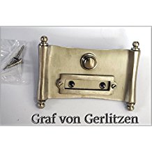 Graf von Gerlitzen Antik Nickel Tr Klingel 1 Trklingel Klingelschild Klingelplatte Papyrus Dokumenten Rolle K84N