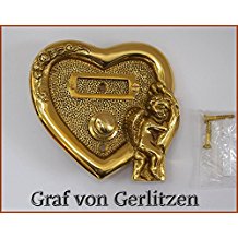Graf von Gerlitzen Antik Messing Tr Klingel 1 Trklingel Klingelschild Klingelplatte Putto Herz K67P