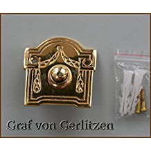 Graf von Gerlitzen Antik Messing Tr Klingel 1 Trklingel Klingelschild Klingelplatte Jugendstil K64P