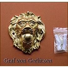 Graf von Gerlitzen Antik Messing Tr Klingel 1 Trklingel Klingelschild Klingelplatte Lwe K70P