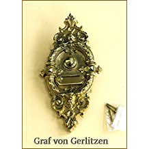 Graf von Gerlitzen Antik Messing Tr Klingel 1 Trklingel Klingelschild Klingelplatte Grnderzeit K71P