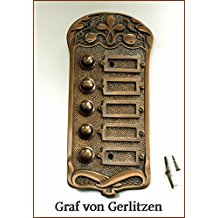 Graf von Gerlitzen Antik Messing Tr Klingel 5 Trklingel Klingelschild Klingelplatte Jugendstil K75A