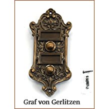 Graf von Gerlitzen Antik Messing Tr Klingel 2 Trklingel Klingelschild Klingelplatte Grnderzeit K78A