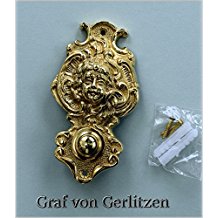 Graf von Gerlitzen Antik Messing Tr Klingel 1 Trklingel Klingelschild Klingelplatte Grnderzeit Putto K85P