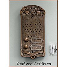 Graf von Gerlitzen Antik Messing Tr Klingel 2 Trklingel Klingelschild Klingelplatte Jugendstil Sprechalage K76A