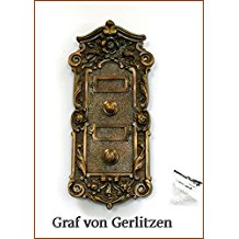 Graf von Gerlitzen Antik Messing Tr Klingel 2 Trklingel Klingelschild Klingelplatte Grnderzeit K87A