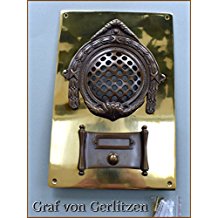 Graf von Gerlitzen Antik Messing Tr Klingel 1 Grnderzeit Trklingel Klingelschild Klingelplatte Tr Sprechanlage K82A-P