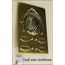 Graf von Gerlitzen Antik Messing Tr Klingel 4 Grnderzeit Trklingel Klingelschild Klingelplatte Tr Sprechanlage Speek-4P