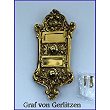 Graf von Gerlitzen Antik Messing Tr Klingel 2 Trklingel Klingelschild Klingelplatte Grnderzeit K78P