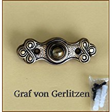 Graf von Gerlitzen Antik Messing Klingel 1 Trklingel Klingelschild Klingelplatte K52A