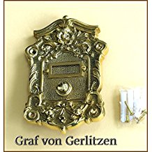 Graf von Gerlitzen Antik Messing Tr Klingel 1 Trklingel Klingelschild Klingelplatte Grnderzeit K86P