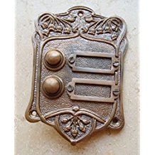 Graf von Gerlitzen Antik Messing Klingel 2 Jugendstil Klingelschild Klingelplatte K15A-Tina