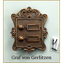 Graf von Gerlitzen Antik Messing Tr Klingel 2 Trklingel Klingelschild Klingelplatte Jugendstil K79A
