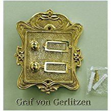 Graf von Gerlitzen Antik Messing Tr Klingel 2 Trklingel Klingelschild Klingelplatte Jugendstil K79P