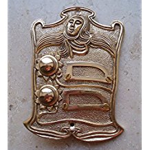 Graf von Gerlitzen Antik Messing Klingel 2 Jugendstil Klingelschild Klingelplatte K19P