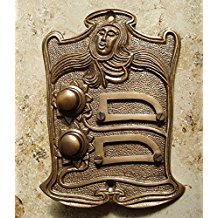 Graf von Gerlitzen Antik Messing Klingel 2 Jugendstil Klingelschild Klingelplatte K19A