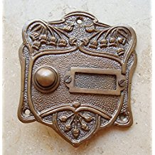Graf von Gerlitzen Antik Messing Klingel 1 Jugendstil Klingelschild Klingelplatte K14A-Tina