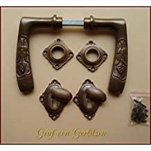 Graf von Gerlitzen Antik Messing Tr Griffe Trgriffe Rosetten BB Jugendstil R34A