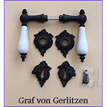 Graf von Gerlitzen Antik Eisen Tr Griffe Trgriffe Rosetten BB Trbeschlag Klinke R27E