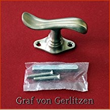 Graf von Gerlitzen Antik Messing Nickel Fenster Griff Griffe Fenstergriff Fenstergriffe Fensterolive Fensteroliven F33N