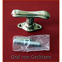 Graf von Gerlitzen Antik Messing Nickel Fenster Griff Griffe Fenstergriff Fenstergriffe Fensterolive Fensteroliven F24N