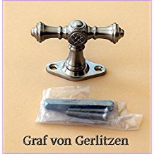 Graf von Gerlitzen Antik Messing Nickel Fenster Griff Griffe Fenstergriff Fenstergriffe Fensterolive Fensteroliven F16N