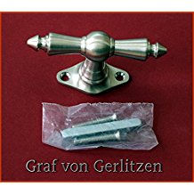 Graf von Gerlitzen Antik Messing Nickel Fenster Griff Griffe Fenstergriff Fenstergriffe Fensterolive Fensteroliven F17N