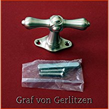 Graf von Gerlitzen Antik Messing Nickel Fenster Griff Griffe Fenstergriff Fenstergriffe Fensterolive Fensteroliven F18N