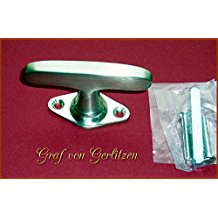 Graf von Gerlitzen Antik Messing Nickel Fenster Griff Fenstergriff Fensterolive F51N