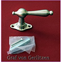 Graf von Gerlitzen Antik Messing Nickel Fenster Griff Griffe Fenstergriff Fenstergriffe Fensterolive Fensteroliven F60N